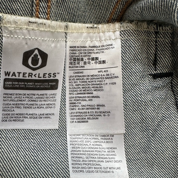 Very Rare 90s LEVI'S Denim Trucker  Hippie Grunge Jacket Patch and Chains, L. - Picture 14 of 16